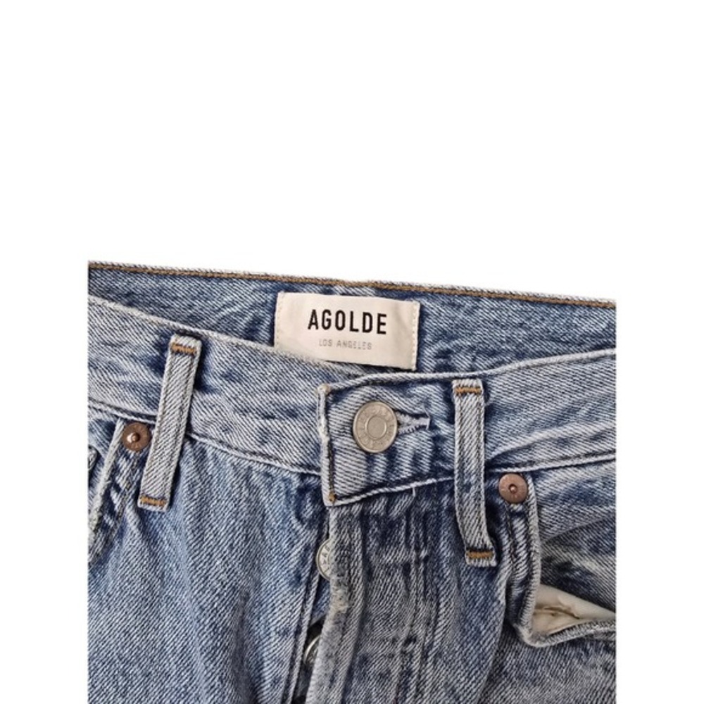AGOLDE Riley Crop Light Wash‎ Distressed Straight Leg Jeans Women's Size 24 - Picture 4 of 9